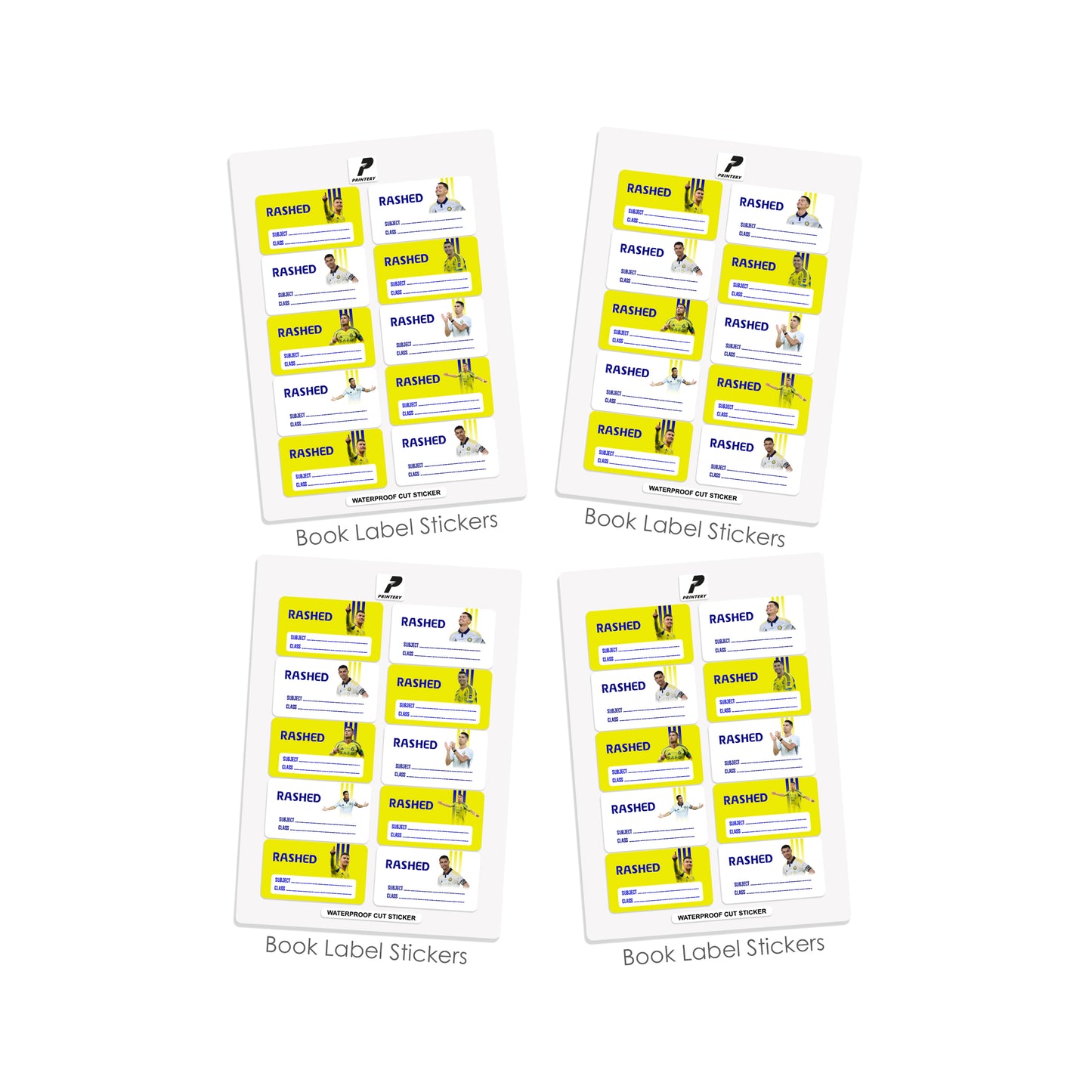 School Label Stickers Pack D168 - Ronaldo