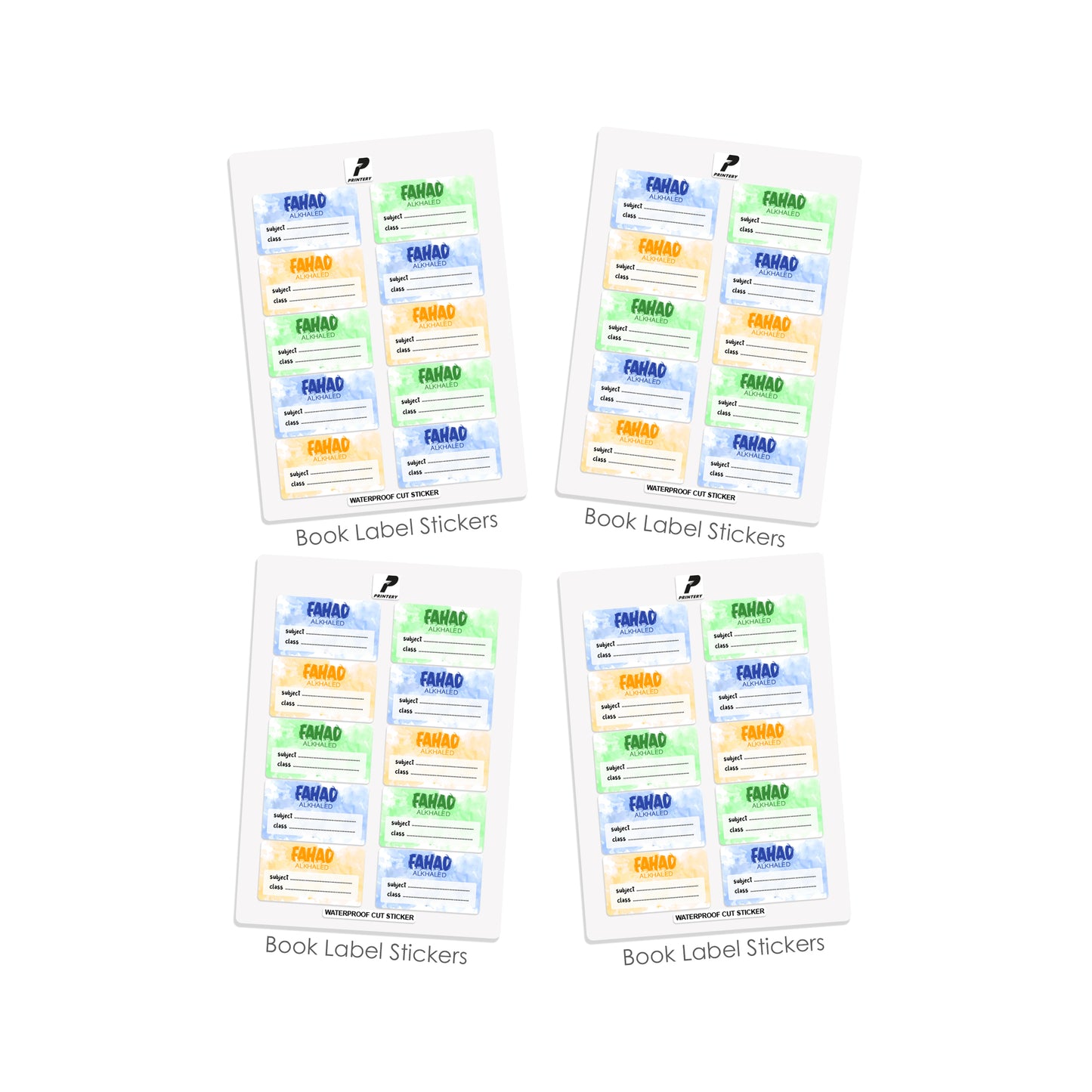 School Label Stickers Pack D172 - Boy