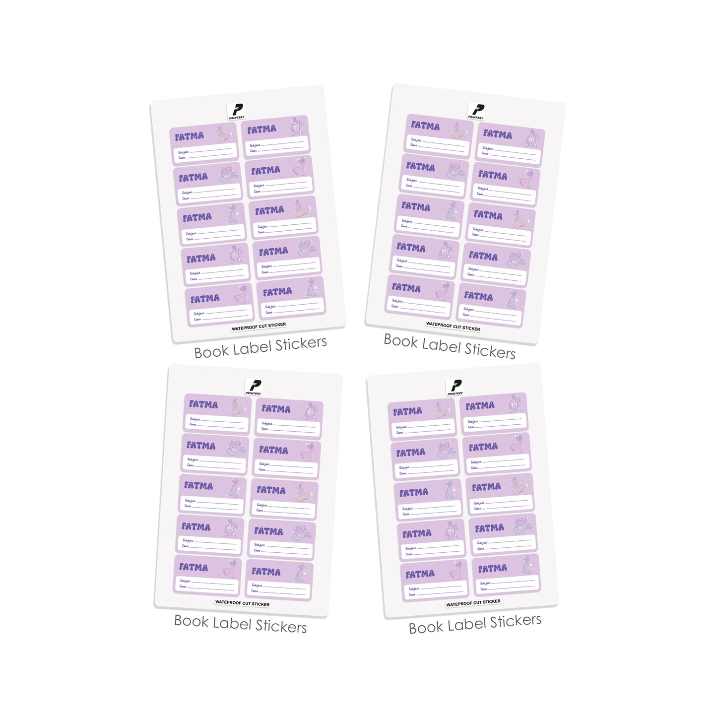 School Label Stickers Pack D115 - Princess