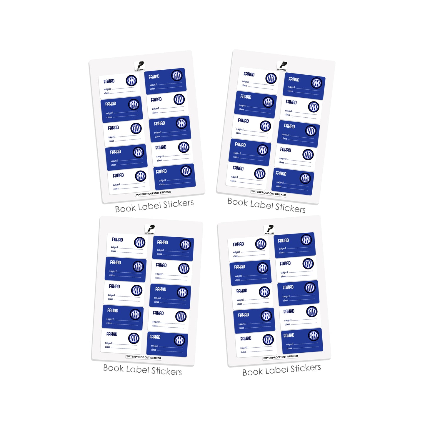 School Label Stickers Pack D093 - Inter Milan