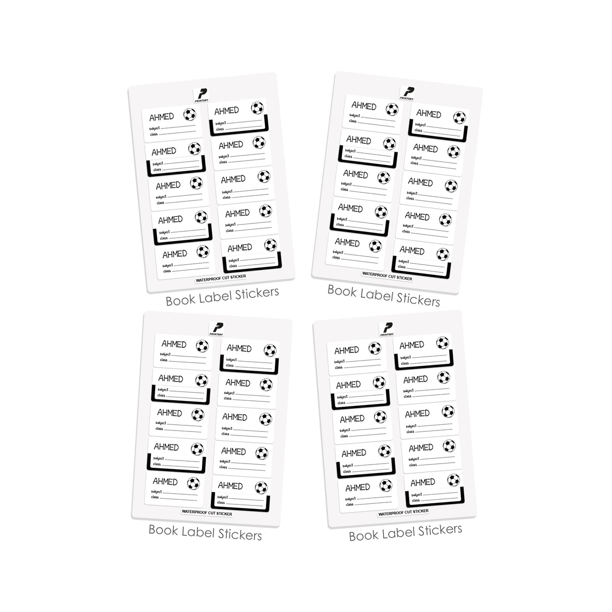 School Label Stickers Pack D187 - Football