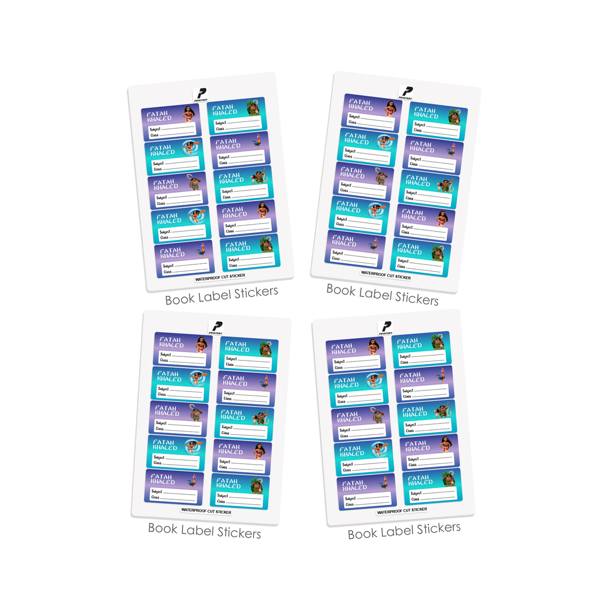 School Label Stickers Pack D185 - Moana