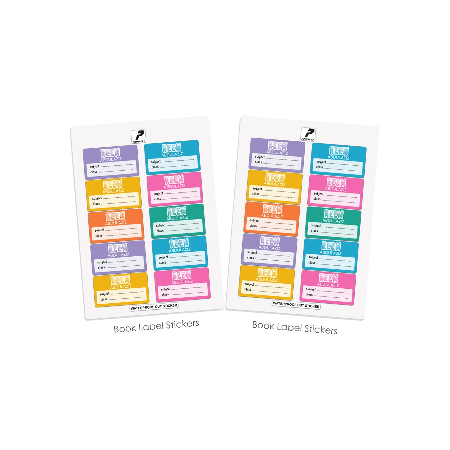 School Label Stickers Pack D171 Multi Color