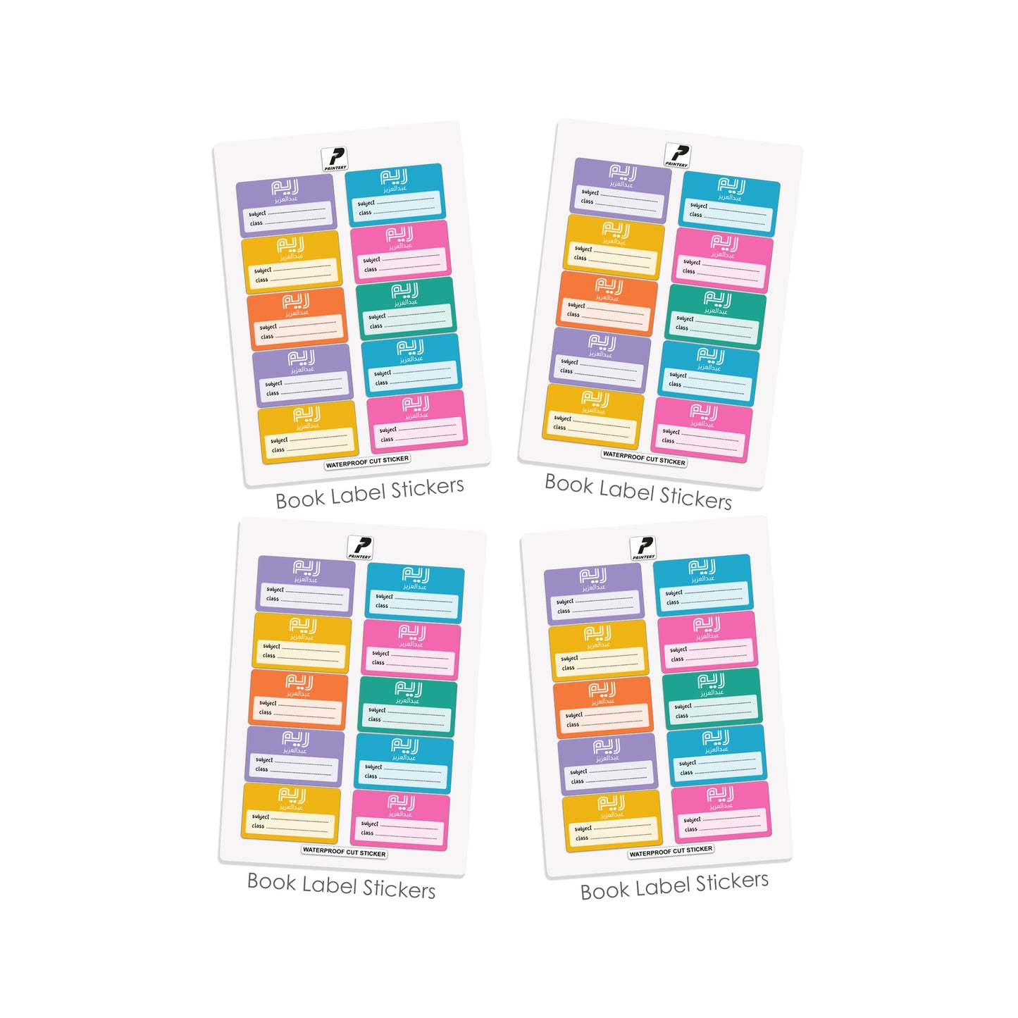 School Label Stickers Pack D171 Multi Color