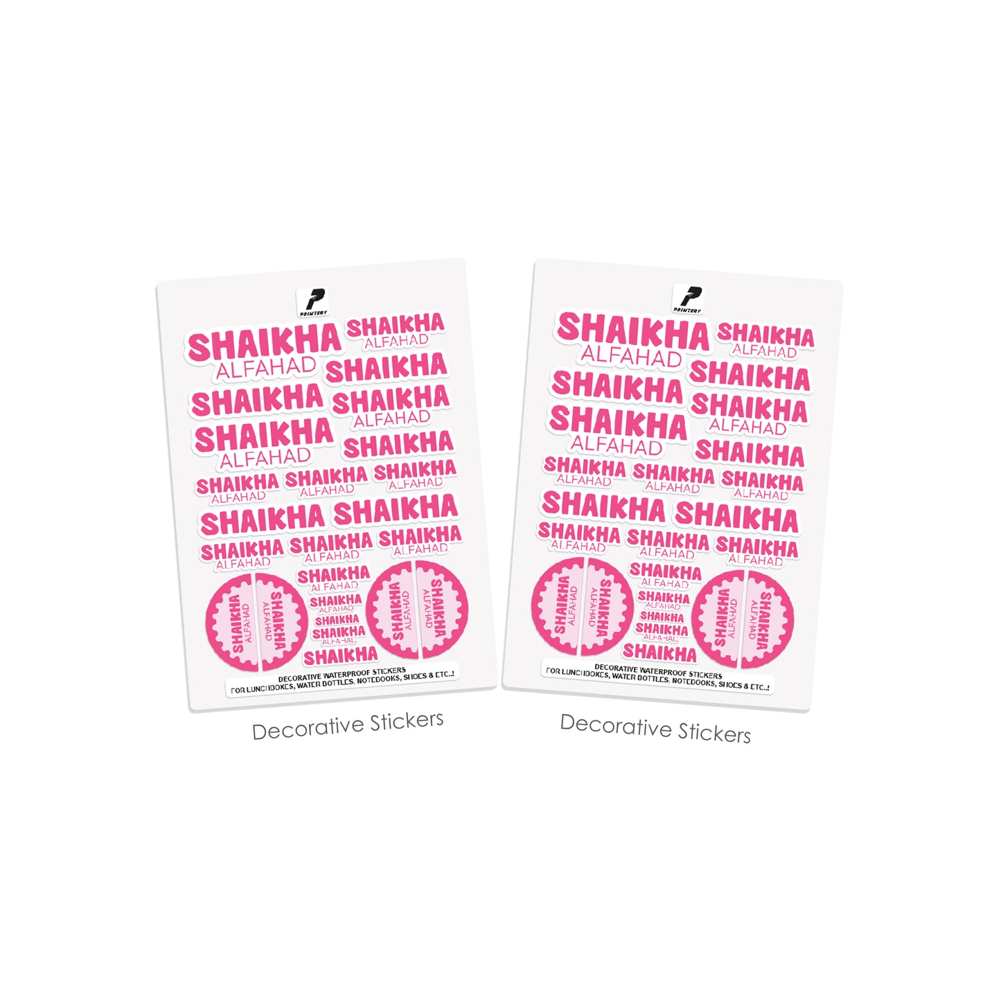 School Label Stickers Pack D170 - Pink