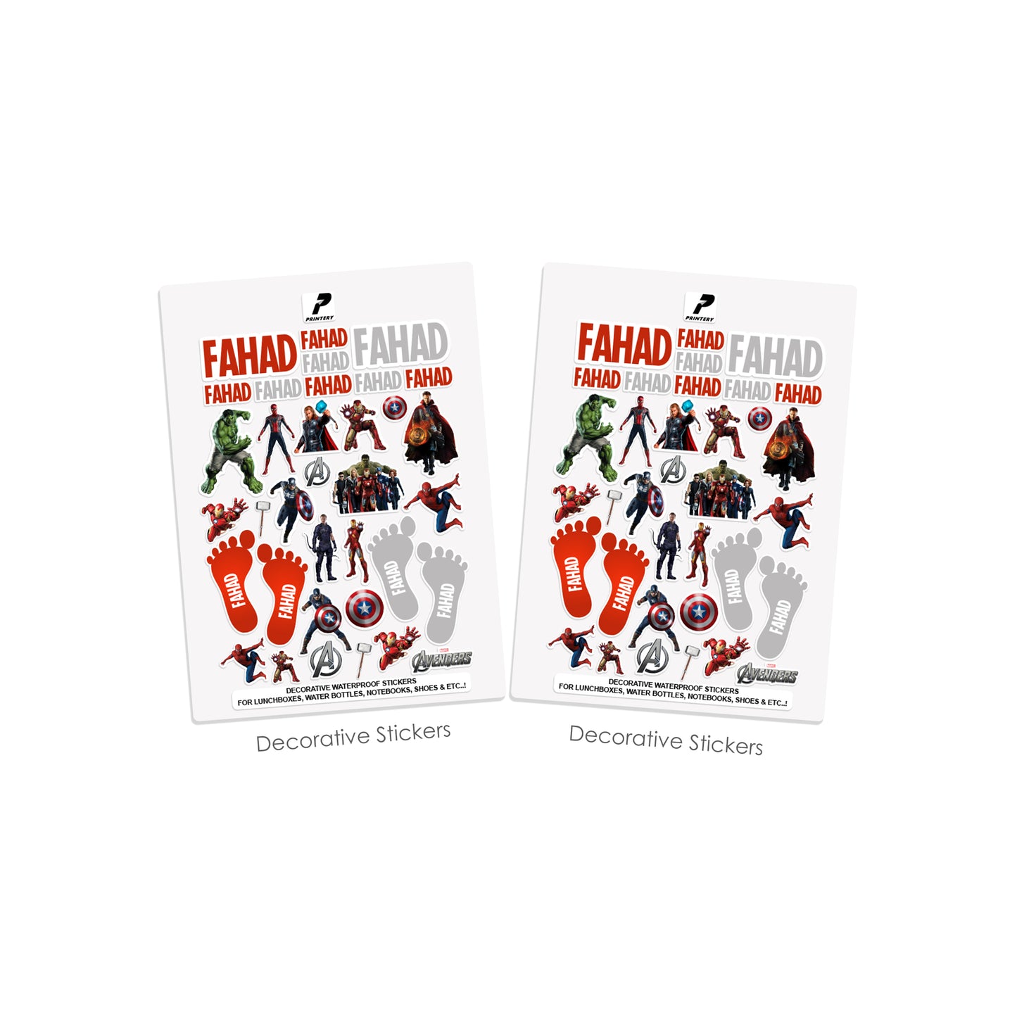 School Label Stickers Pack D132 - Marvel Avengers
