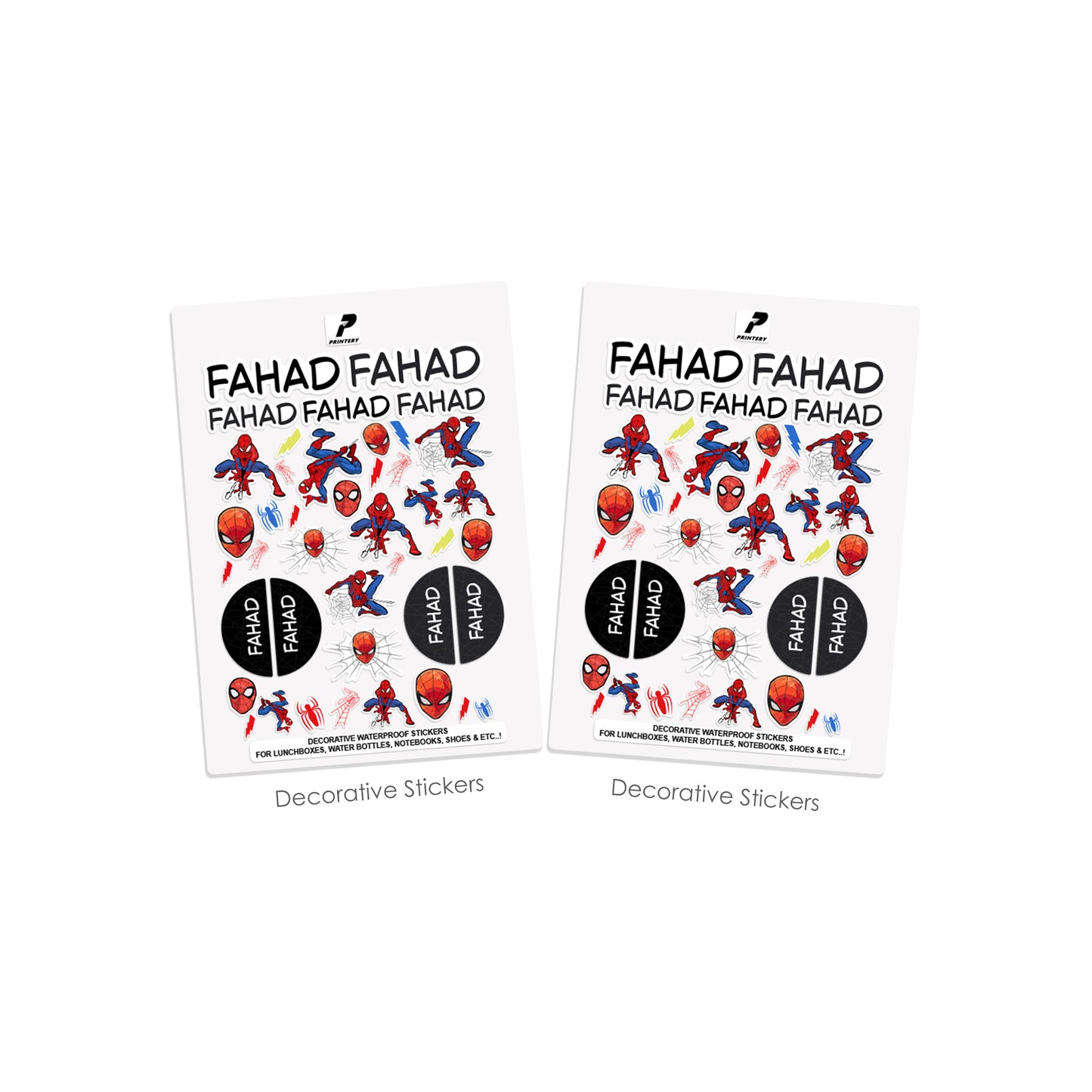 School Label Stickers Pack D182 - Spiderman