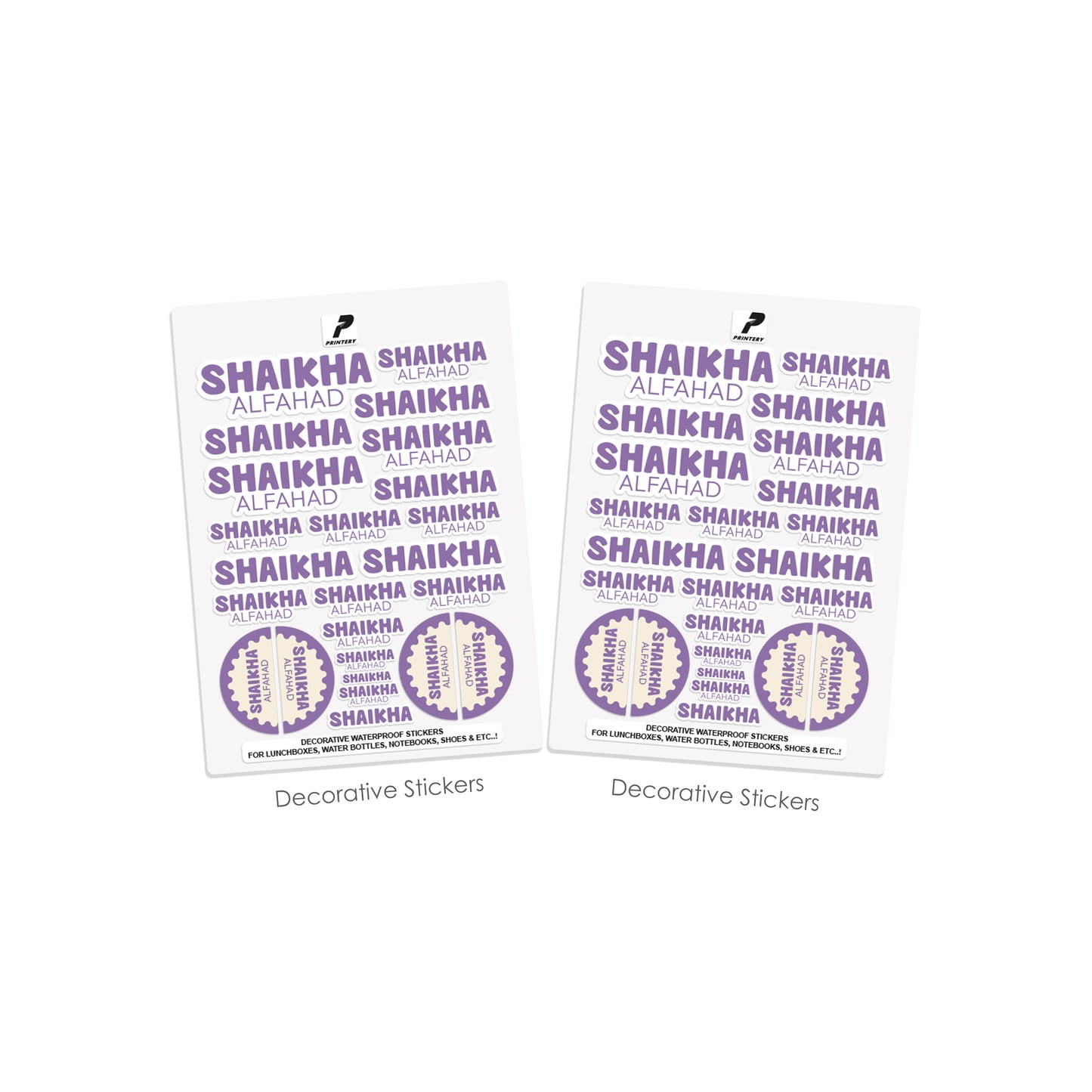 School Label Stickers Pack D170 - Purple