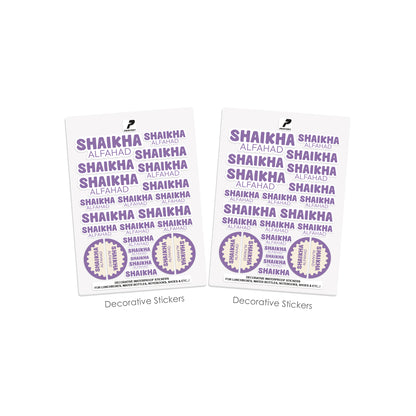 School Label Stickers Pack D170 - Purple