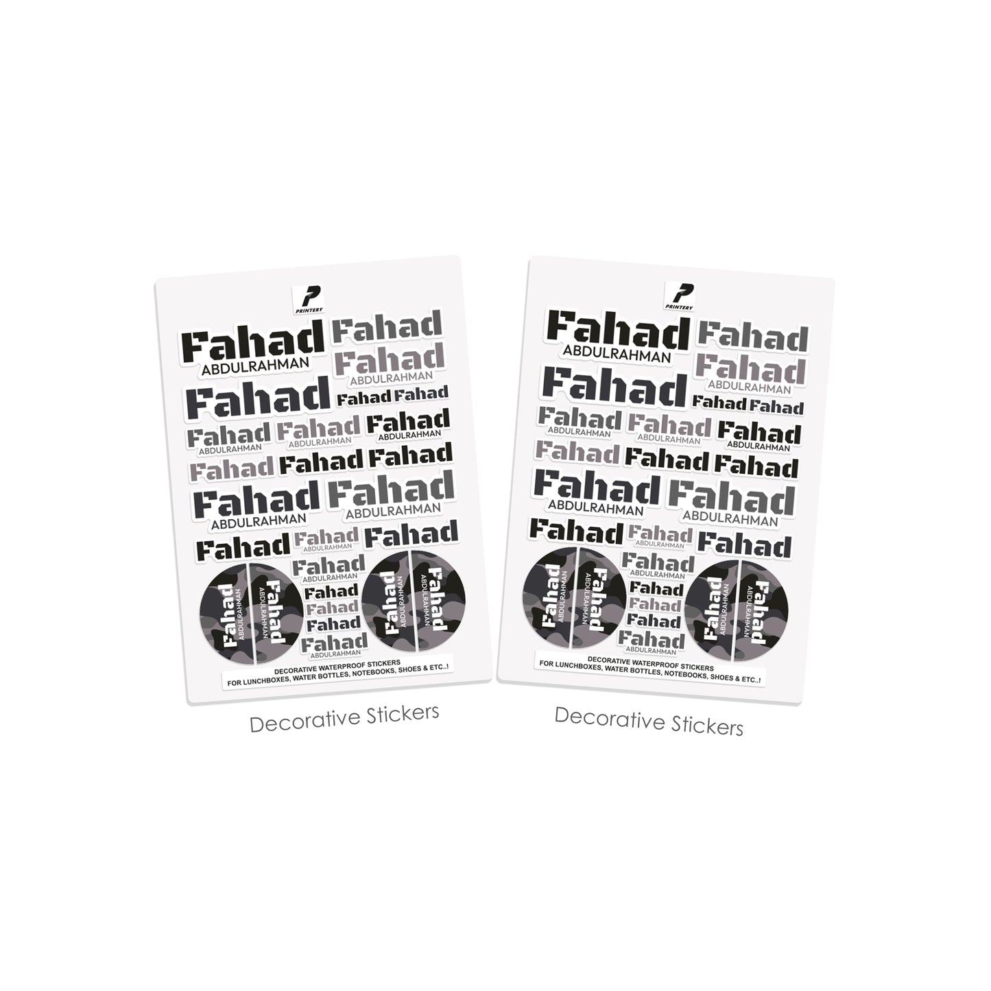 School Label Stickers Pack D184 - Army