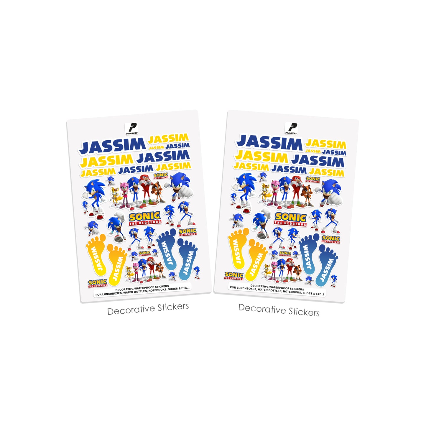 School Label Stickers Pack D123 - Sonic