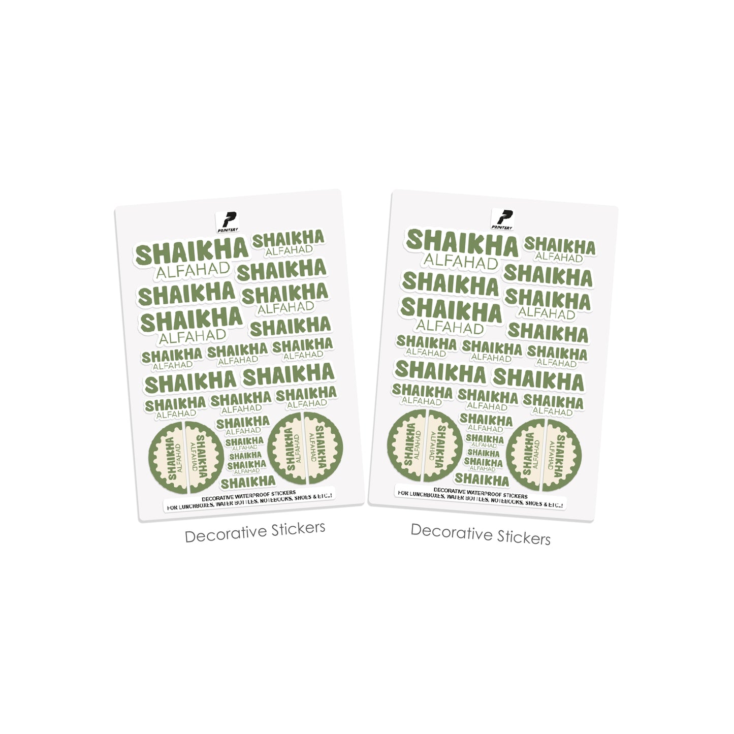 School Label Stickers Pack D170 - Green