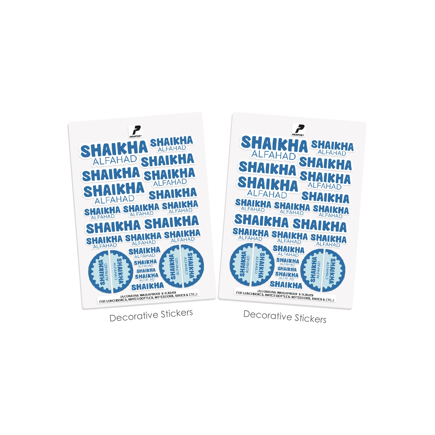 School Label Stickers Pack D170 - Blue
