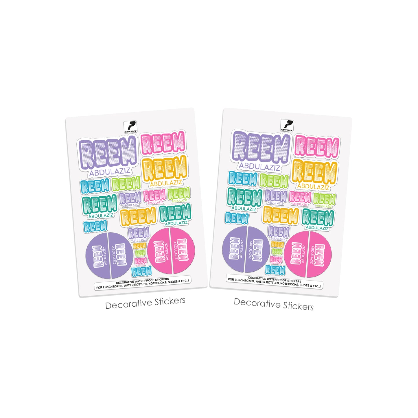 School Label Stickers Pack D171 Multi Color
