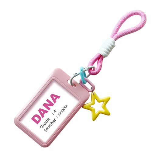 Star Charm School ID Tag Pink