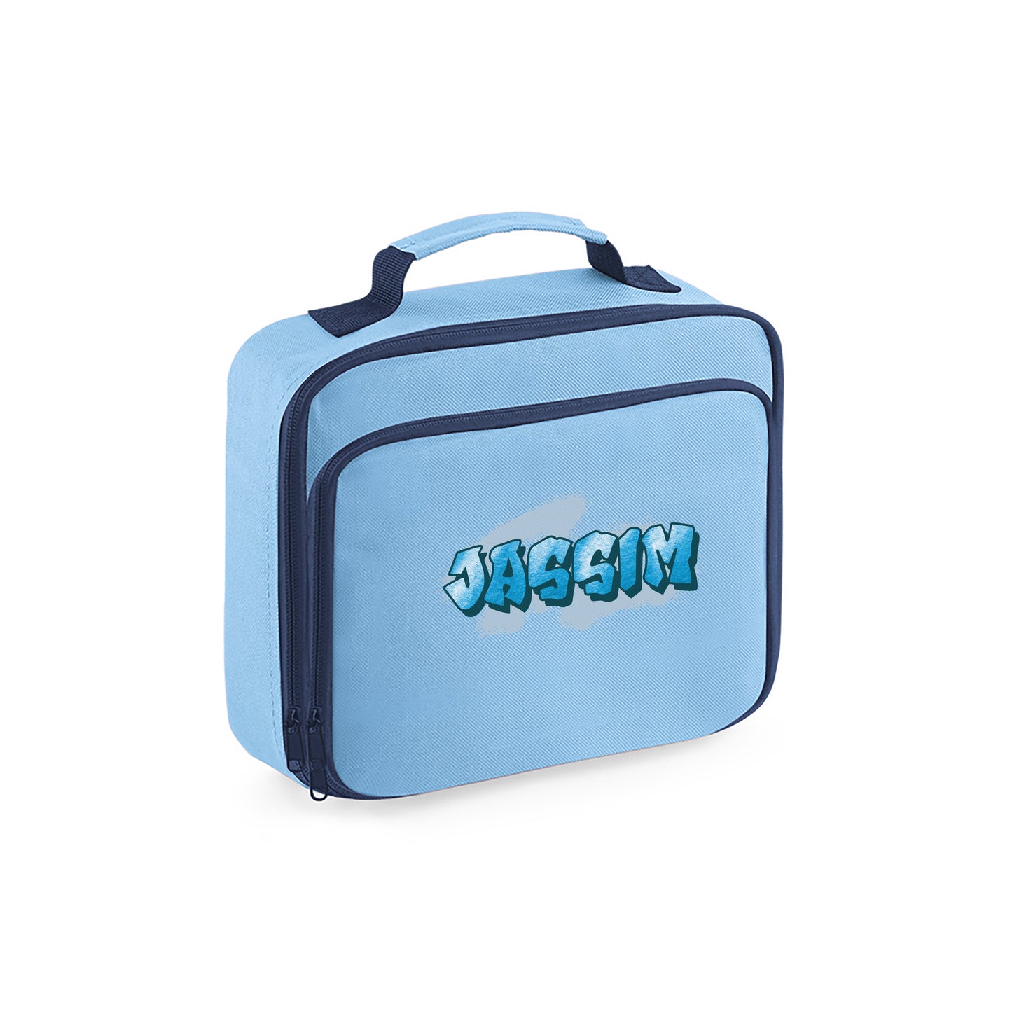 Light Blue School Lunch Cooler Bag - Graffiti