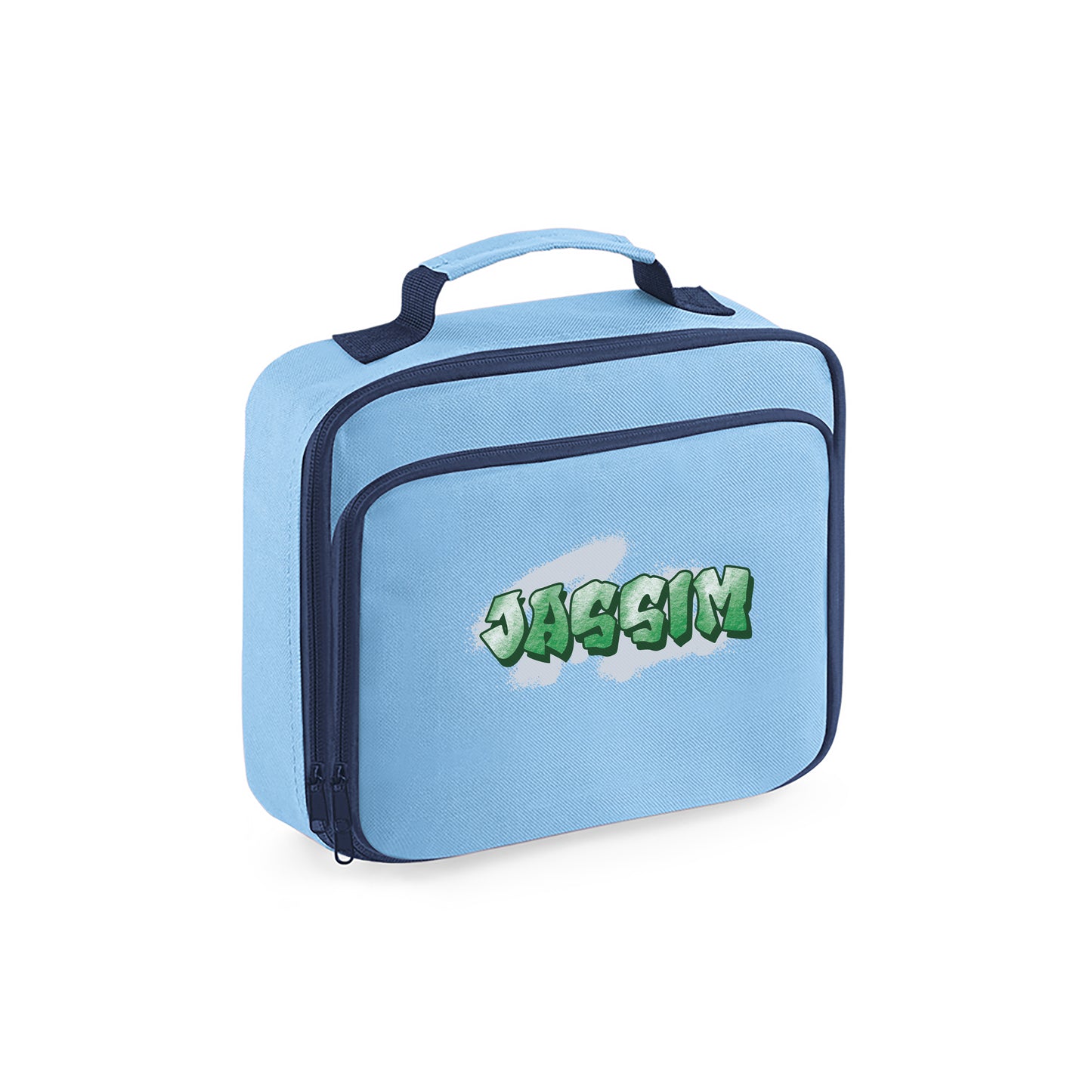 Light Blue School Lunch Cooler Bag - Graffiti