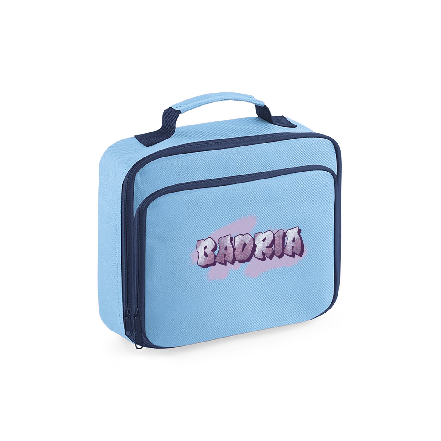 Light Blue School Lunch Cooler Bag - Graffiti