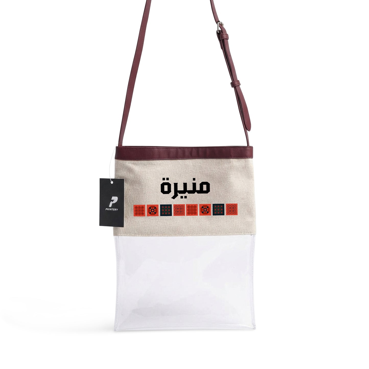 Gergean Leather Rectangle Cross Bag RD11 - Maroon