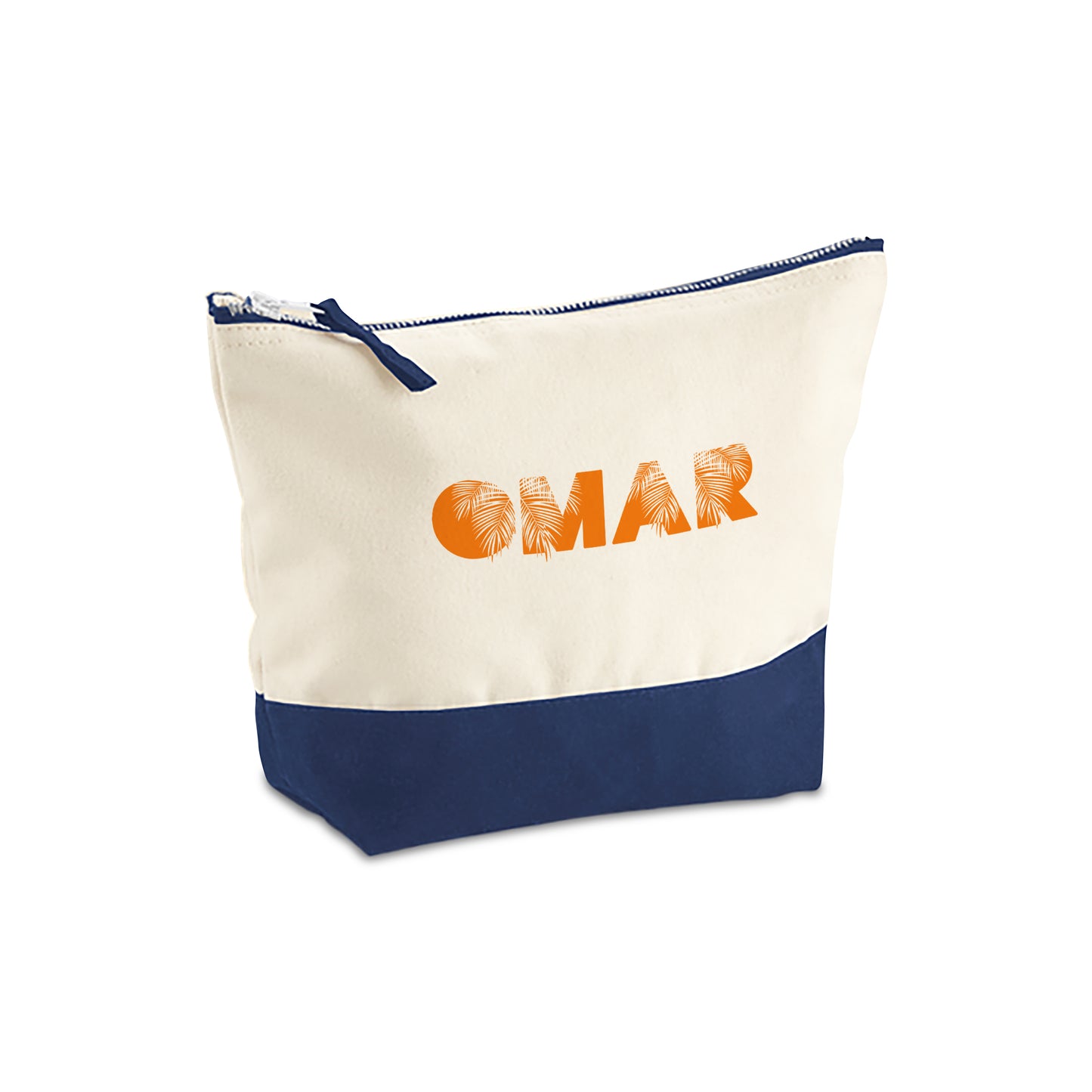 Natural/Blue Organic Accessory Bag D05