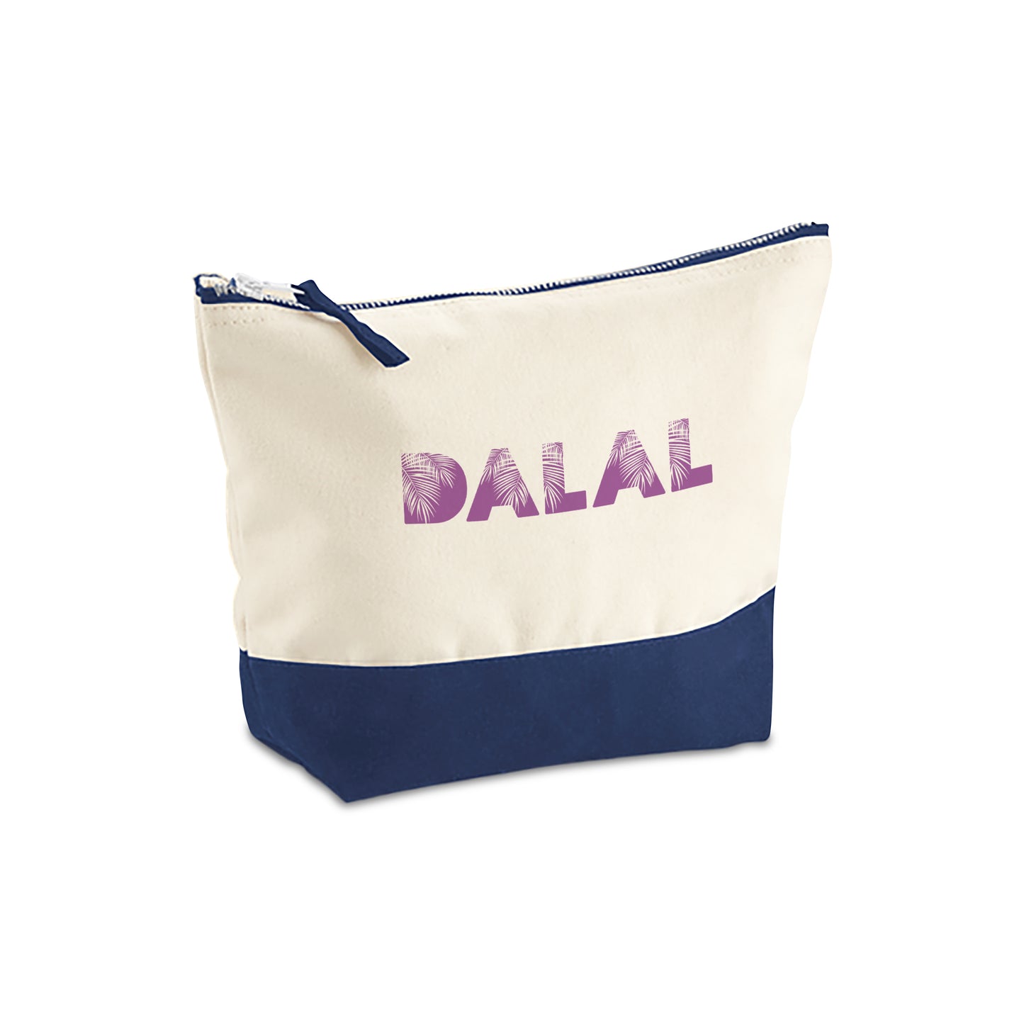 Natural/Blue Organic Accessory Bag D05
