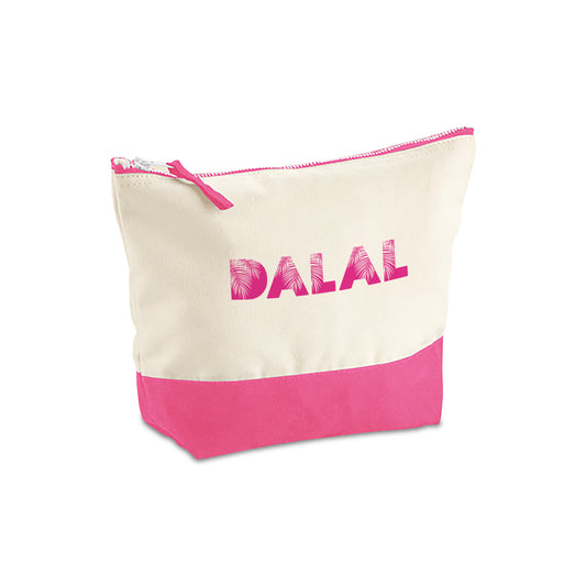 Natural/Pink Organic Accessory Bag D05