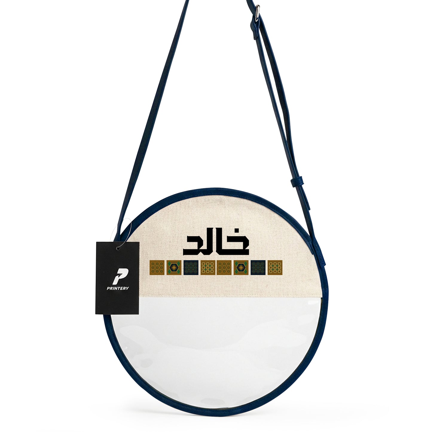 Gergean Leather Round Cross Bag RD11 - Navy