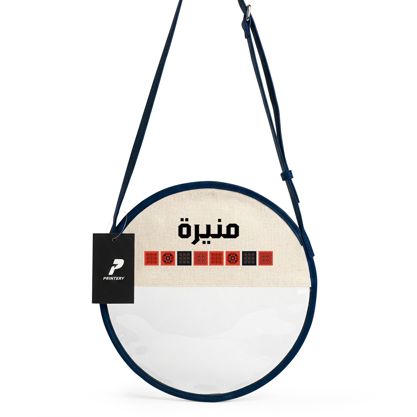 Gergean Leather Round Cross Bag RD11 - Navy