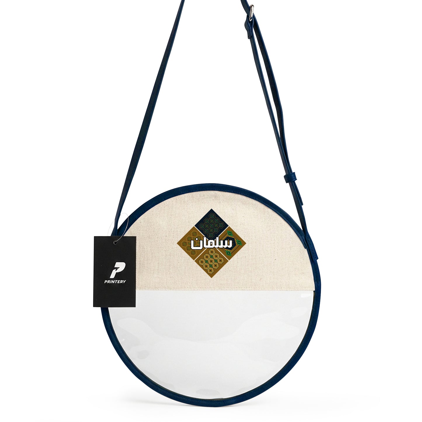 Gergean Leather Round Cross Bag RD12 - Navy