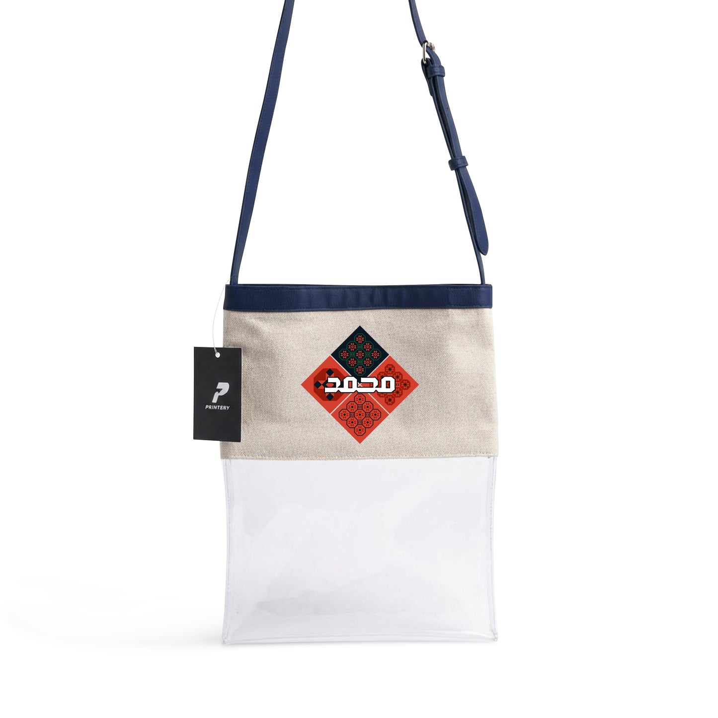 Gergean Leather Rectangle Cross Bag RD12 - Navy