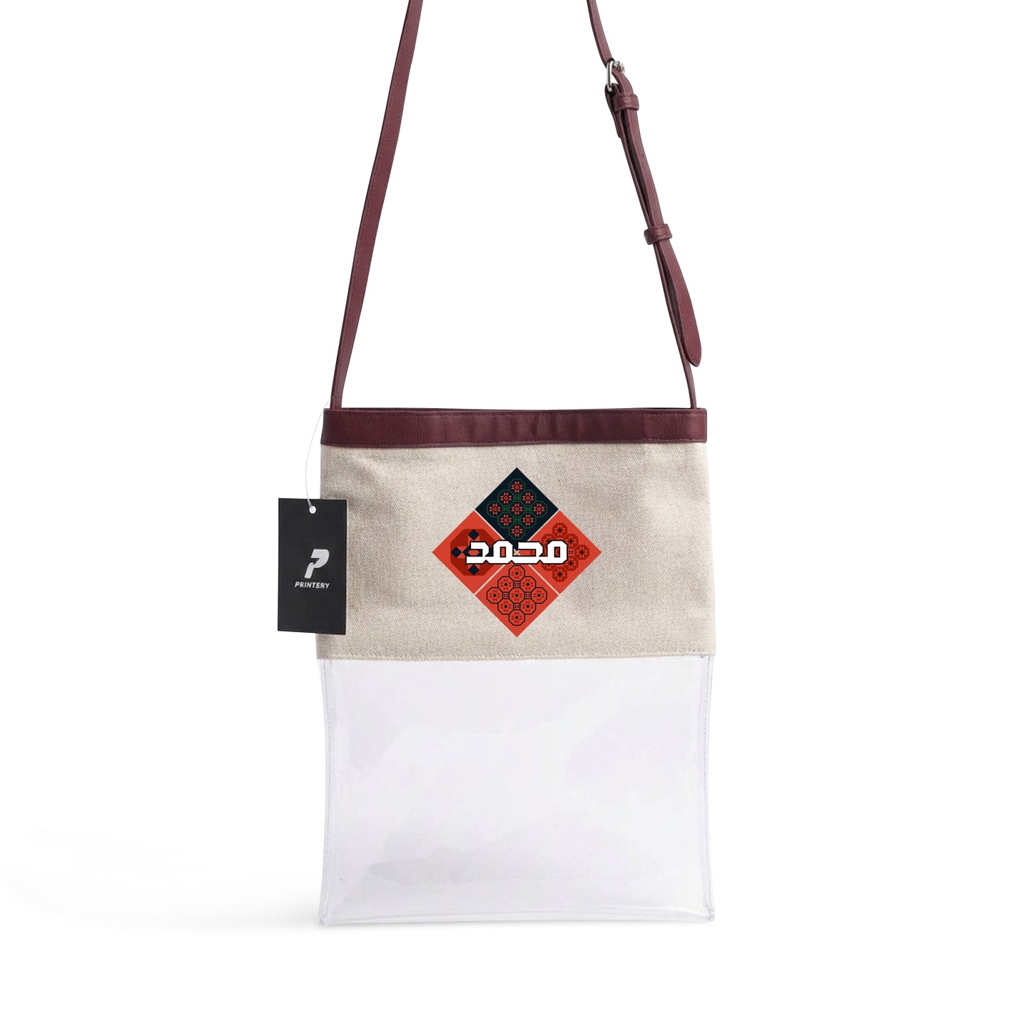 Gergean Leather Rectangle Cross Bag RD12 - Maroon