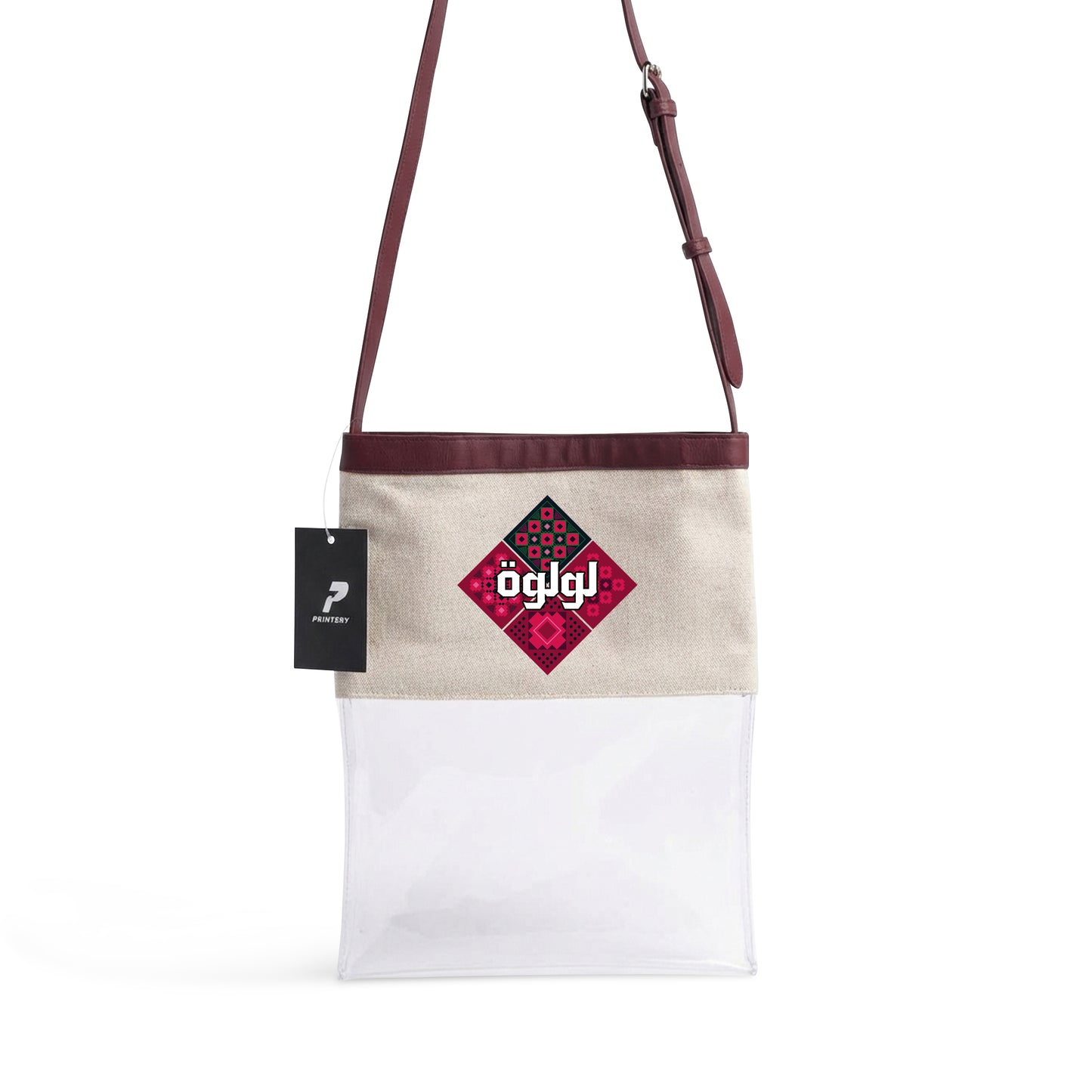 Gergean Leather Rectangle Cross Bag RD12 - Maroon