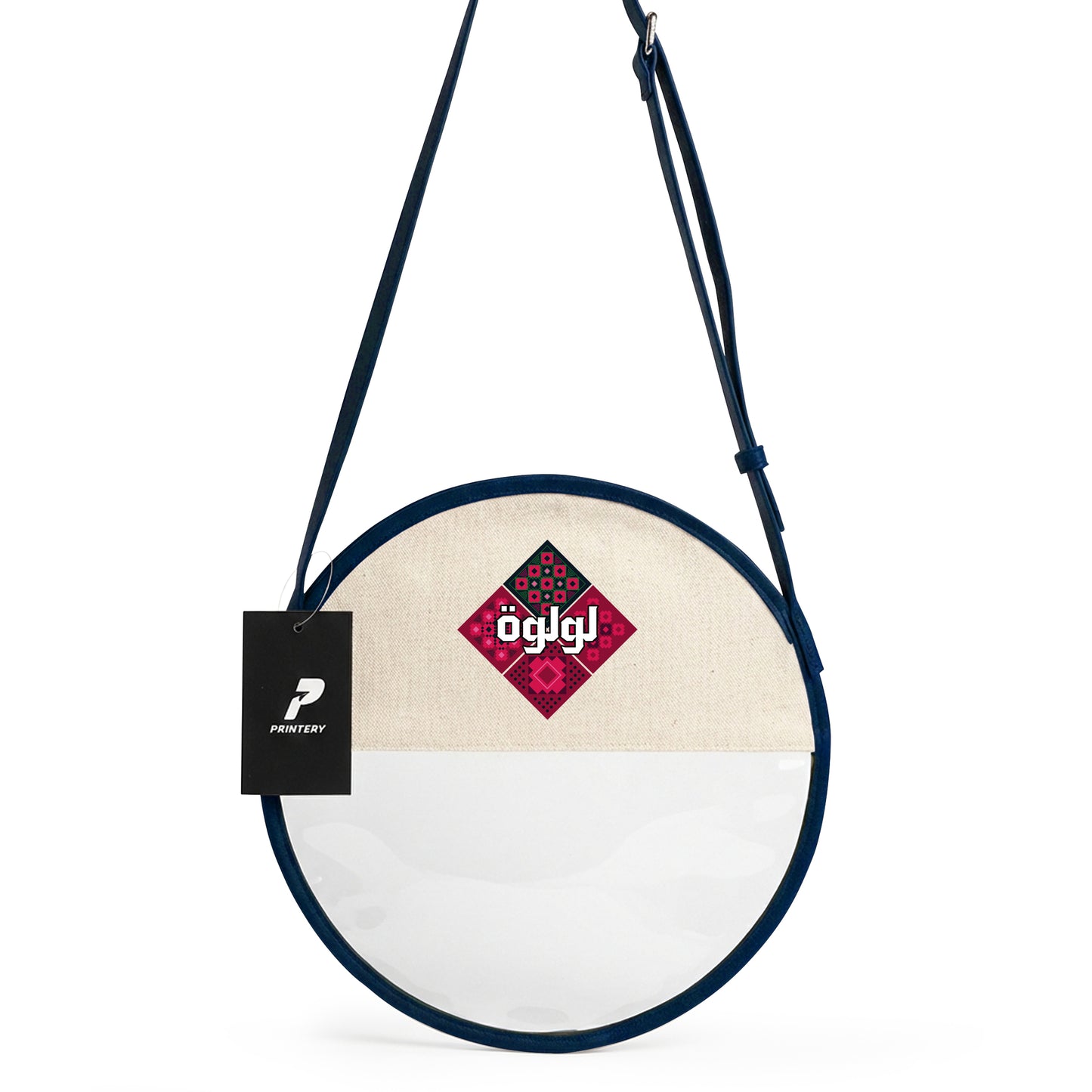 Gergean Leather Round Cross Bag RD12 - Navy