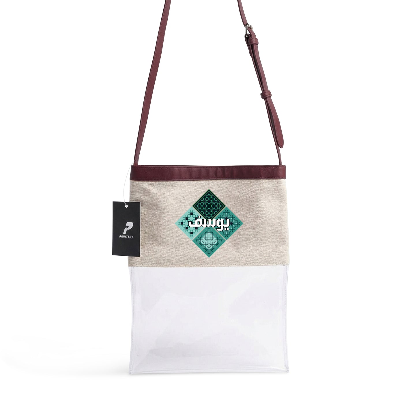 Gergean Leather Rectangle Cross Bag RD12 - Maroon