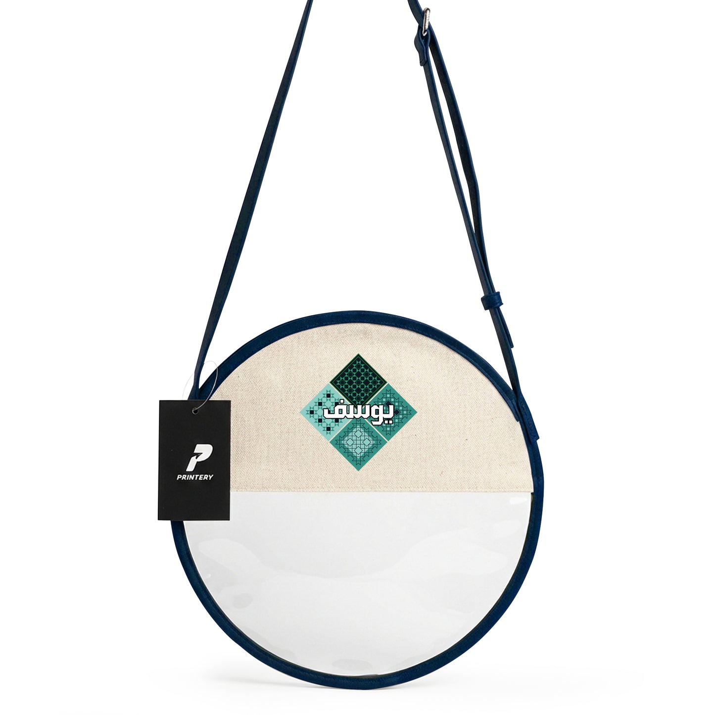 Gergean Leather Round Cross Bag RD12 - Navy