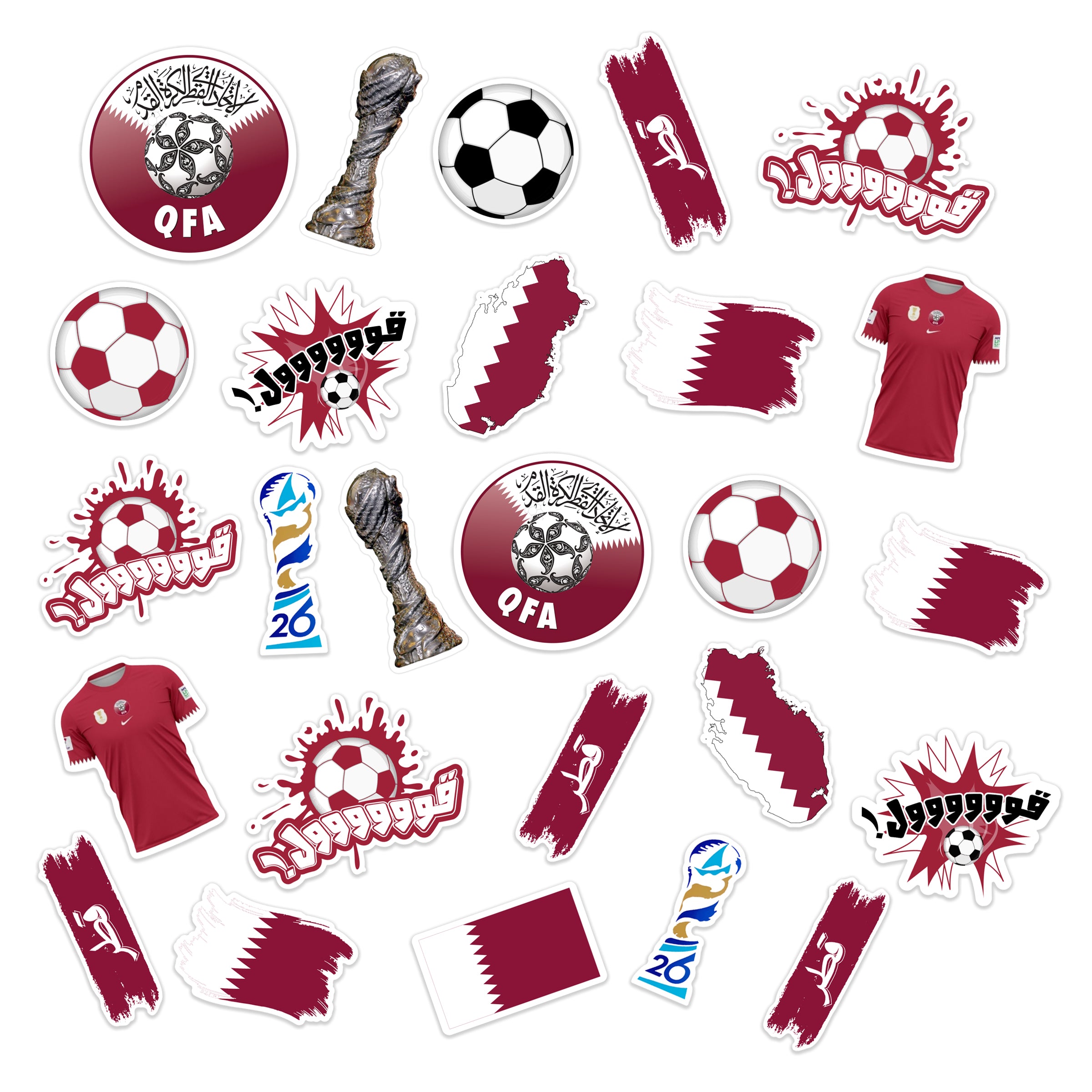 Qatar Khaleeji Football Sticker Pack – PRINTERY