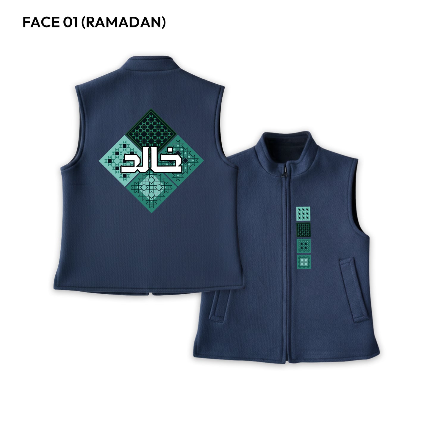 Double Face Ramadan & ND Vest Navy RD04