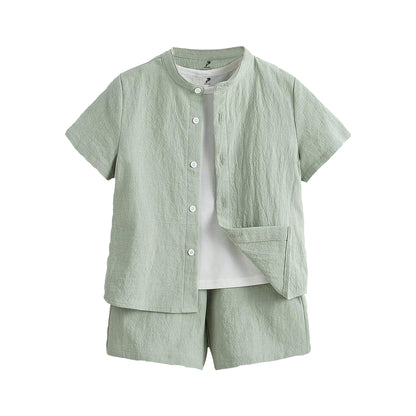 Light Green Summer Shirt Set Jelly Fish