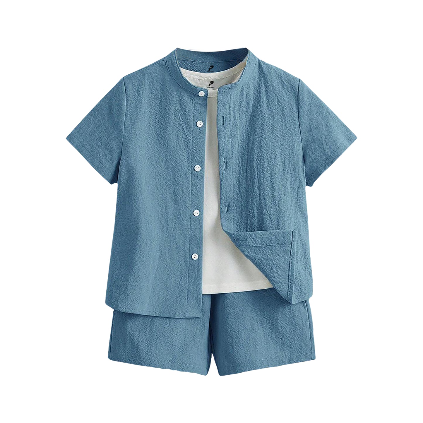 Light Blue Summer Shirt Set Jelly Fish