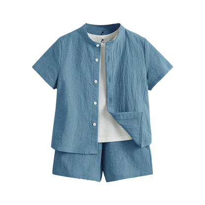 Light Blue Summer Shirt Set Jelly Fish