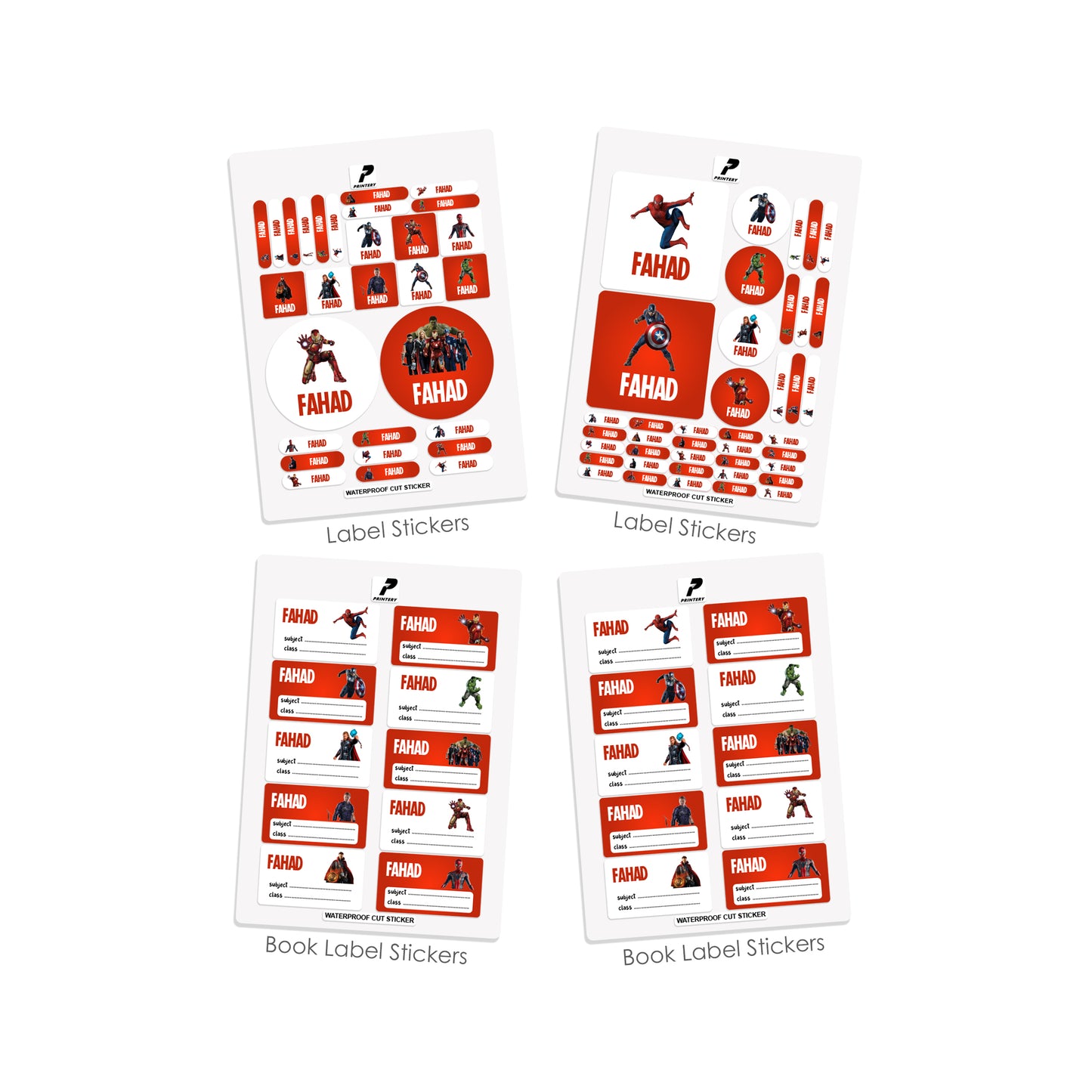 School Label Stickers Pack D132 - Marvel Avengers