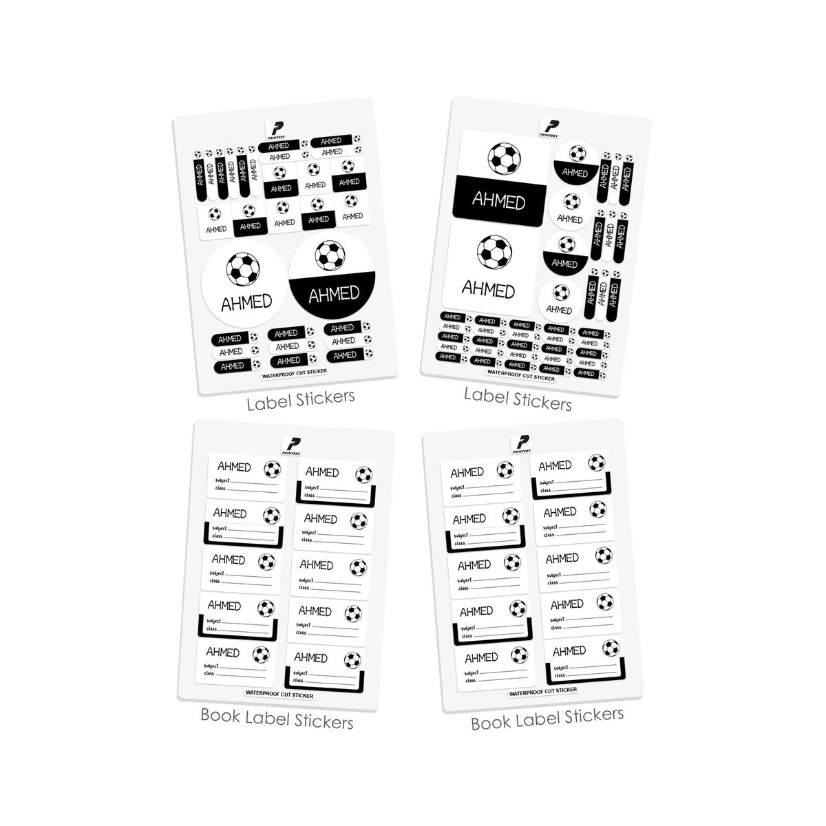 School Label Stickers Pack D187 - Football
