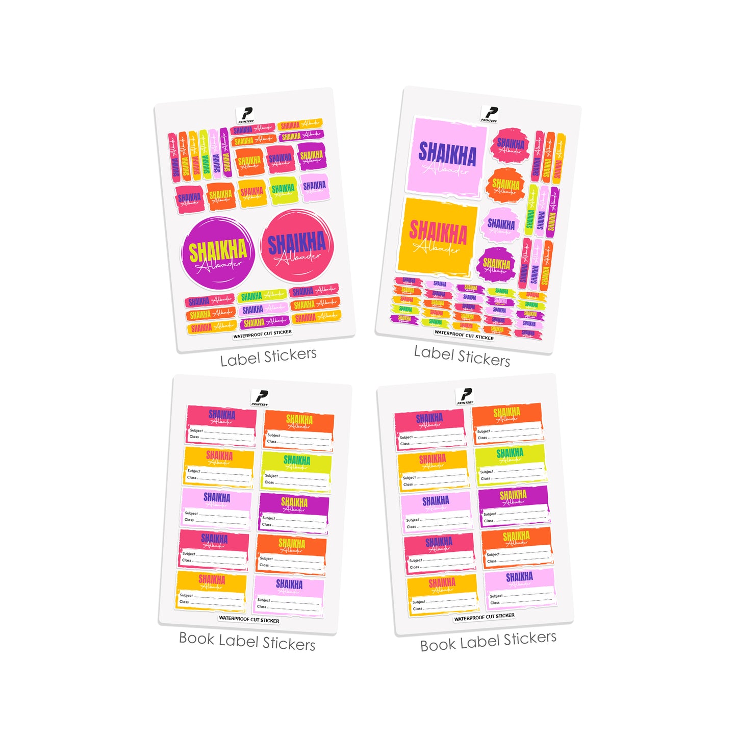 School Label Stickers Pack D178 - Girl