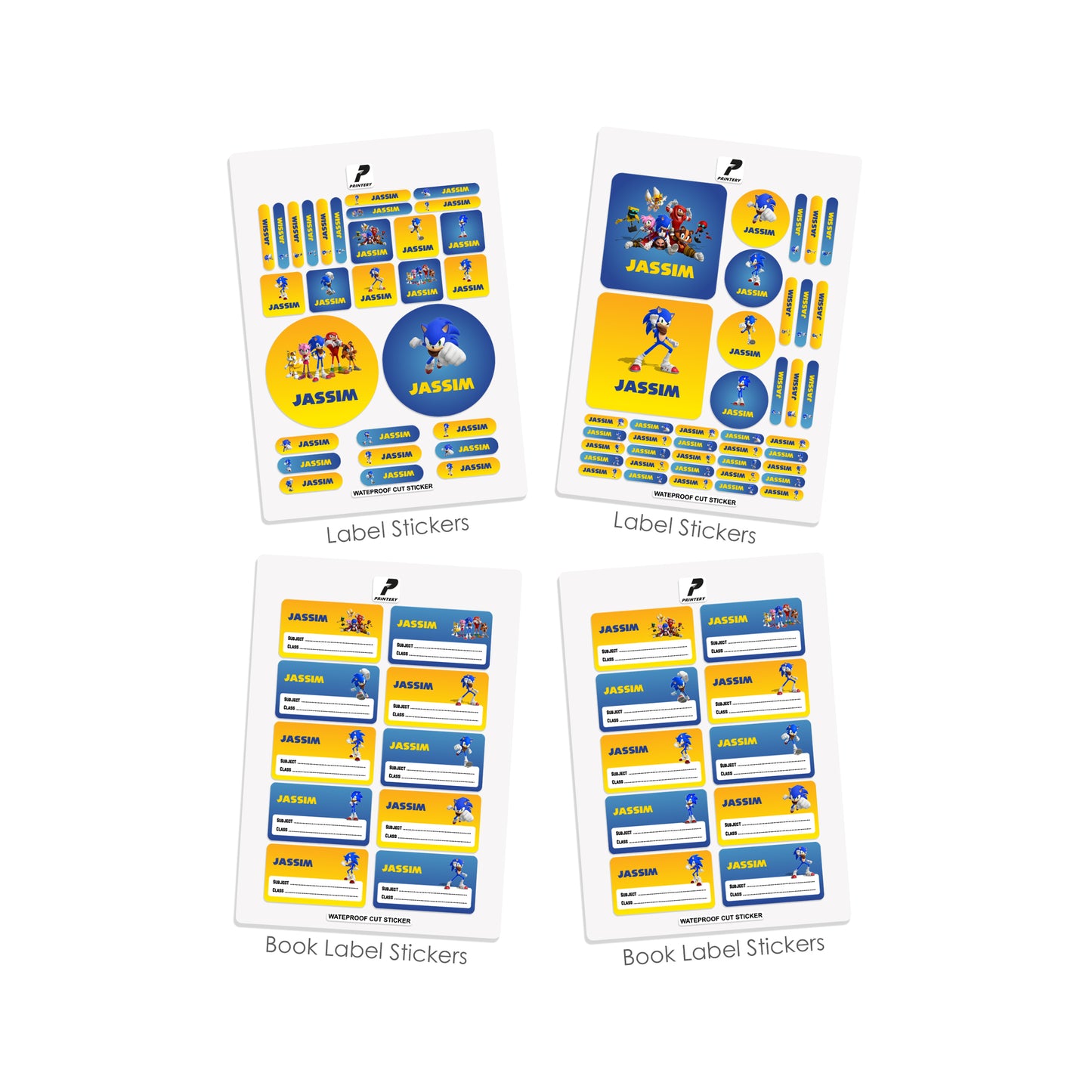 School Label Stickers Pack D123 - Sonic