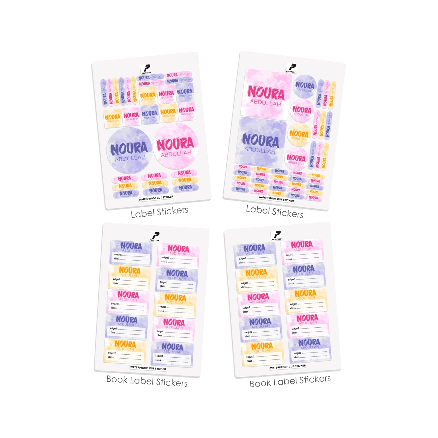 School Label Stickers Pack D172 - Girl