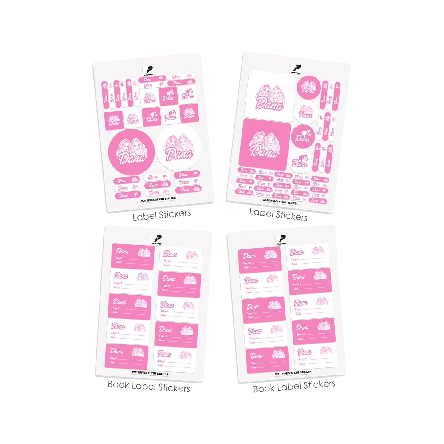 School Label Stickers Pack D104 - Barbie
