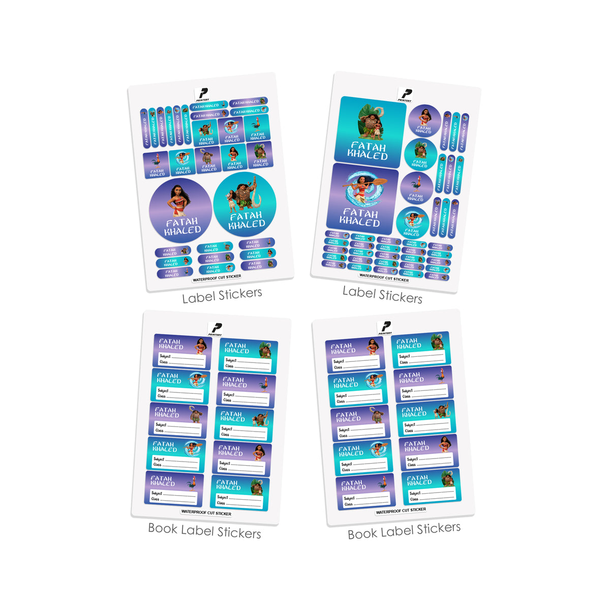 School Label Stickers Pack D185 - Moana
