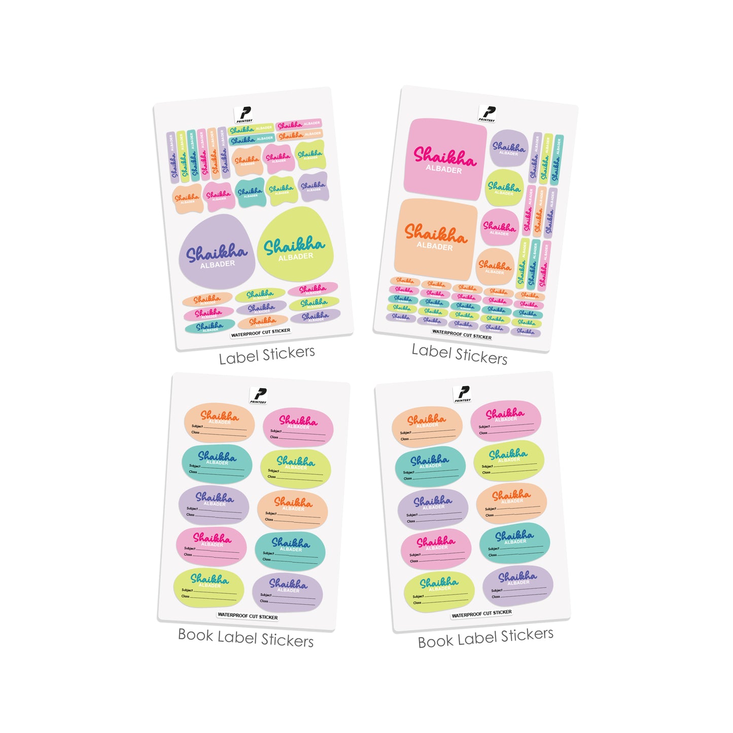 School Label Stickers Pack D173 - Girl
