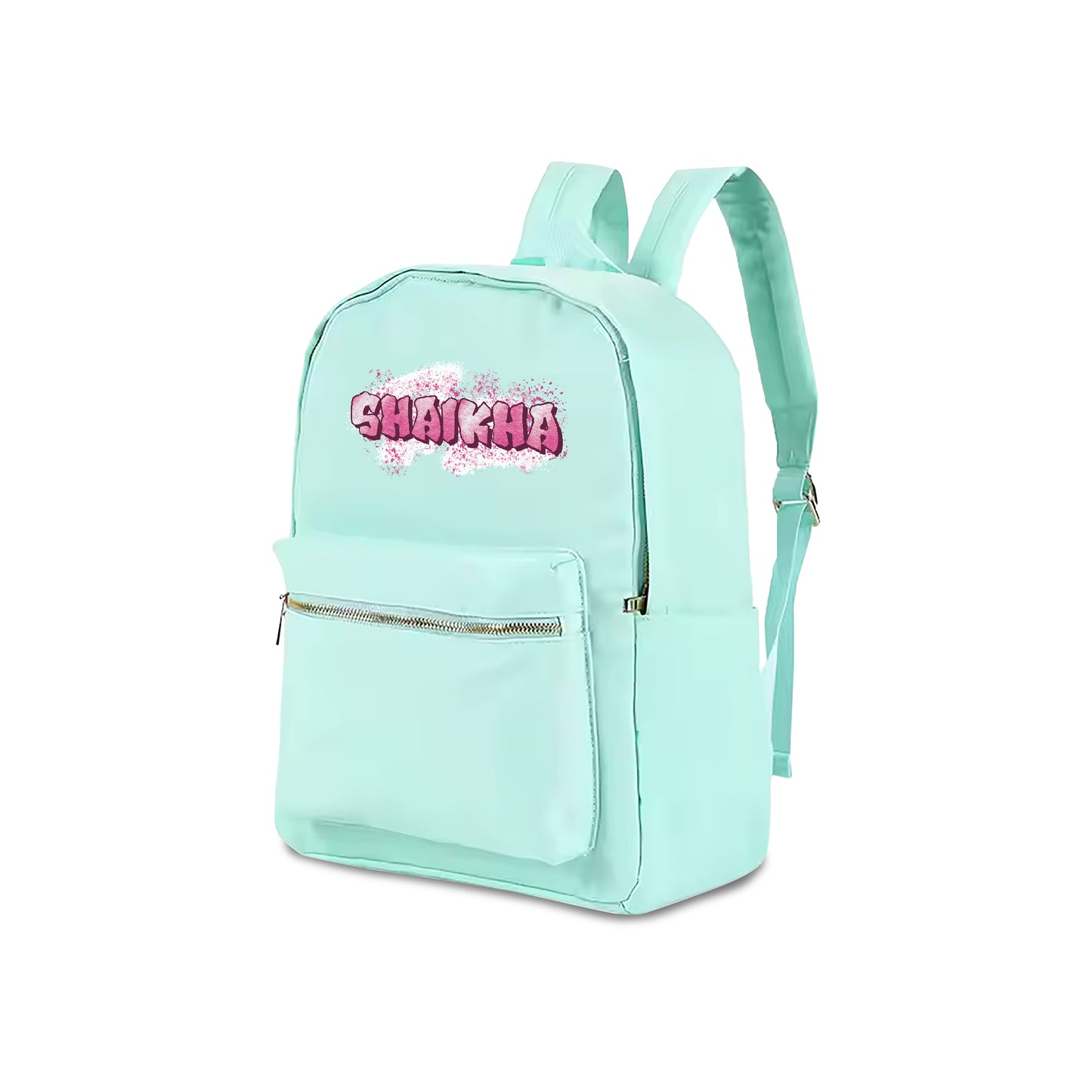 Mint  Color School Backpack 2025 - Graffiti