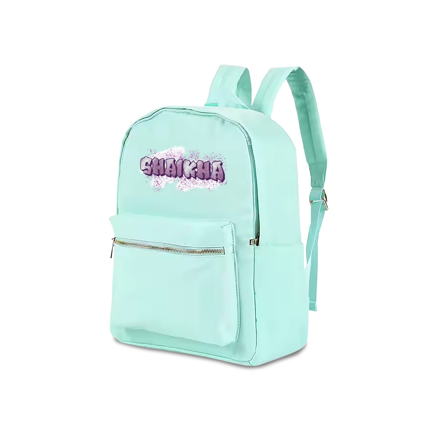Mint  Color School Backpack 2025 - Graffiti